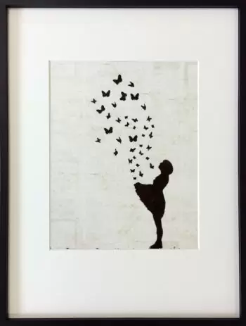 Banksy Mädchen mit rotem Ballon gerahmt
